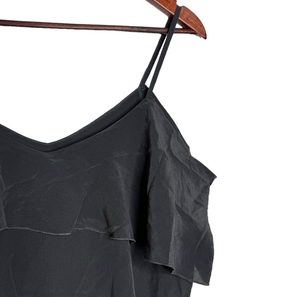 Chaser Faded Black Off The Shoulder Ruffle Detail Faded Black Retro Top Medium M - Picture 8 of 16